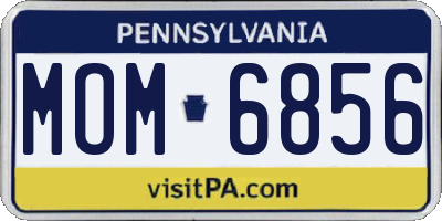 PA license plate MOM6856