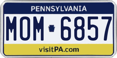PA license plate MOM6857