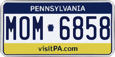 PA license plate MOM6858