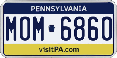PA license plate MOM6860