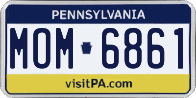PA license plate MOM6861