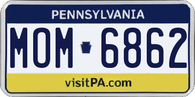 PA license plate MOM6862