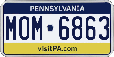 PA license plate MOM6863