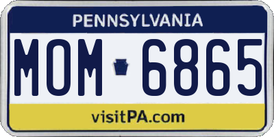 PA license plate MOM6865