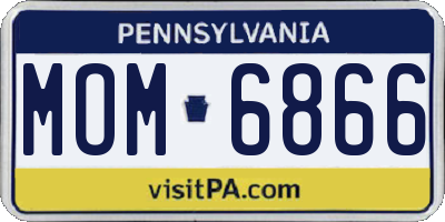 PA license plate MOM6866