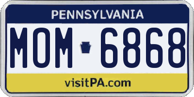 PA license plate MOM6868