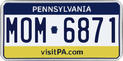PA license plate MOM6871
