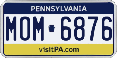 PA license plate MOM6876