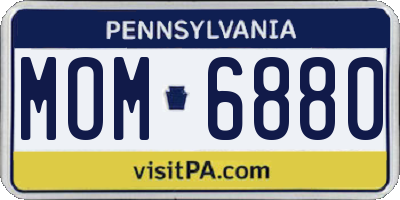 PA license plate MOM6880