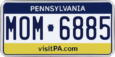 PA license plate MOM6885