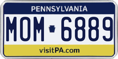 PA license plate MOM6889