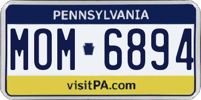 PA license plate MOM6894