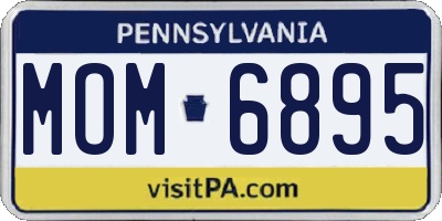 PA license plate MOM6895