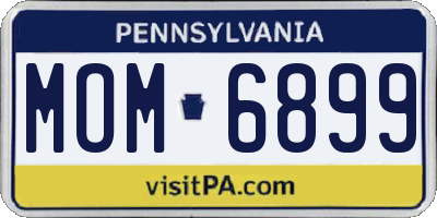 PA license plate MOM6899