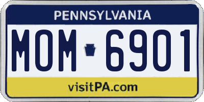 PA license plate MOM6901