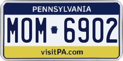 PA license plate MOM6902