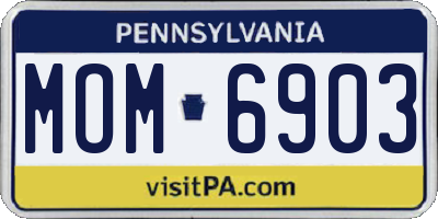 PA license plate MOM6903