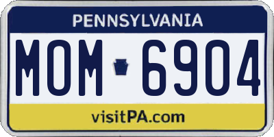 PA license plate MOM6904