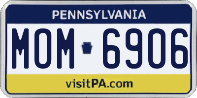 PA license plate MOM6906
