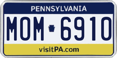 PA license plate MOM6910