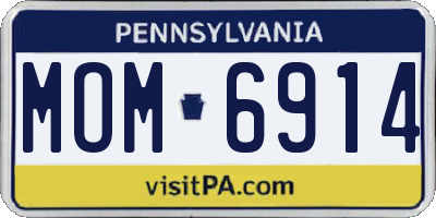 PA license plate MOM6914