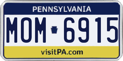 PA license plate MOM6915