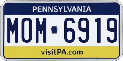 PA license plate MOM6919