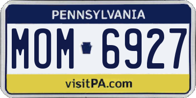 PA license plate MOM6927