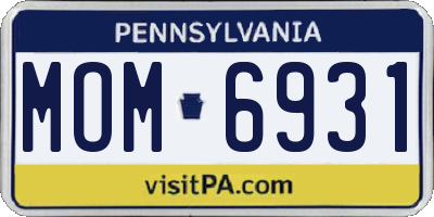 PA license plate MOM6931