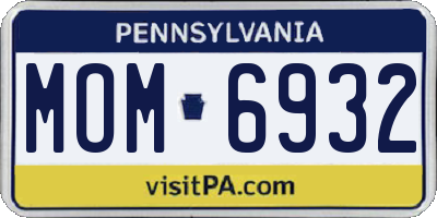 PA license plate MOM6932