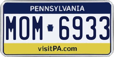 PA license plate MOM6933