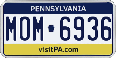 PA license plate MOM6936