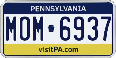 PA license plate MOM6937