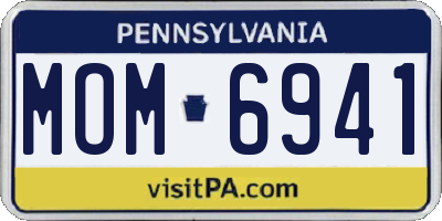 PA license plate MOM6941