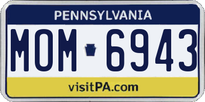 PA license plate MOM6943