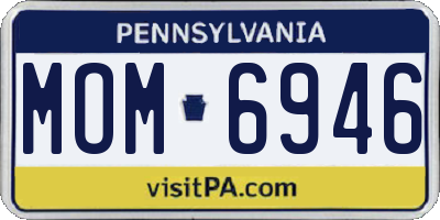 PA license plate MOM6946