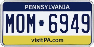 PA license plate MOM6949