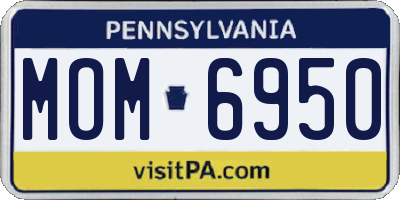 PA license plate MOM6950