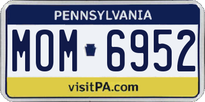PA license plate MOM6952
