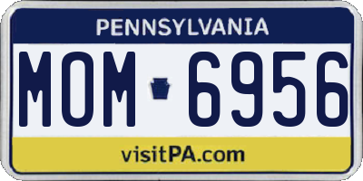 PA license plate MOM6956