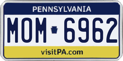 PA license plate MOM6962