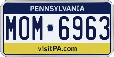 PA license plate MOM6963