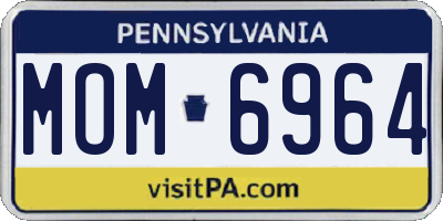 PA license plate MOM6964