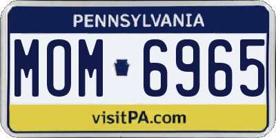 PA license plate MOM6965