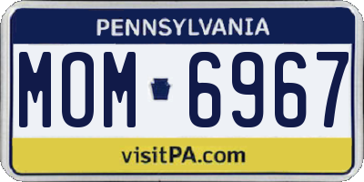 PA license plate MOM6967
