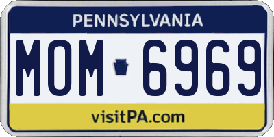 PA license plate MOM6969