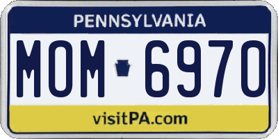 PA license plate MOM6970