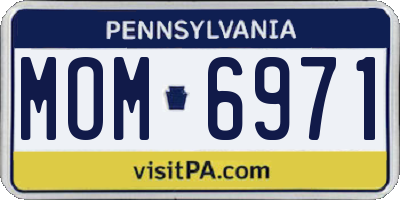 PA license plate MOM6971