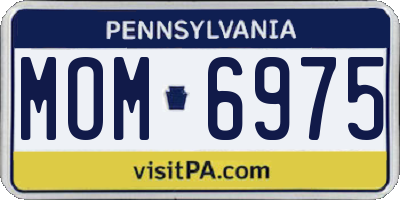 PA license plate MOM6975