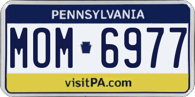 PA license plate MOM6977